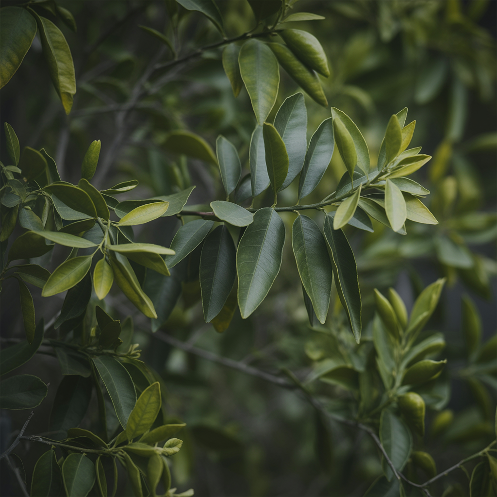 Petitgrain — Twig and leaf of bitter orange; green, woody, slightly bitter