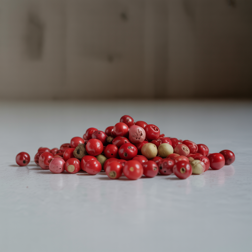 Pink Pepper — Peppery-rosy, light, slightly sweet